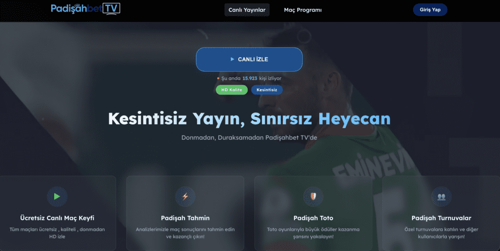 Padisahbet canlı TV yayını